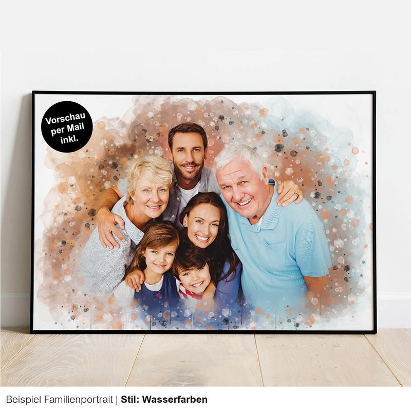 Familienportrait Poster personalisiert