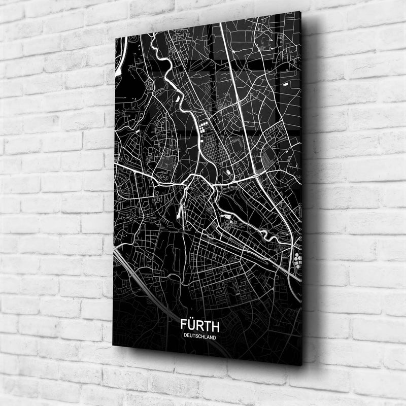 Stadtkarte von Fürth - Deine Stadt als Wandbild