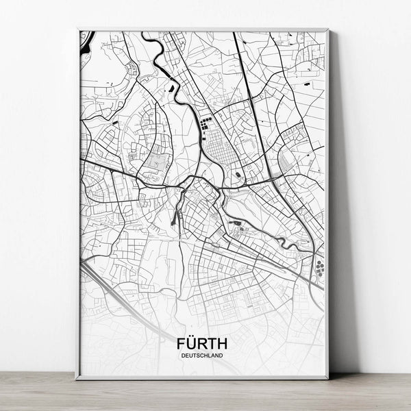 Stadtkarte von Fürth - Deine Stadt als Wandbild