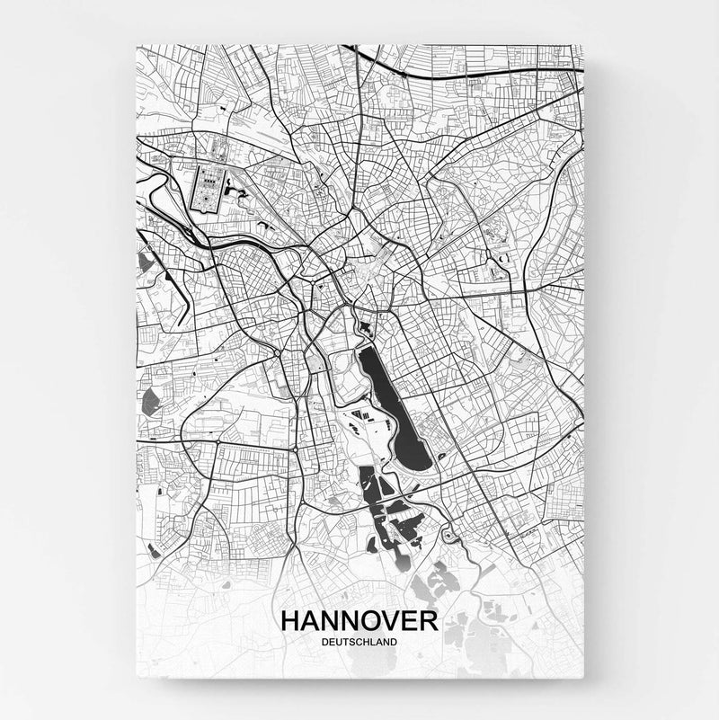 Stadtkarte von Hannover - Deine Stadt als Wandbild