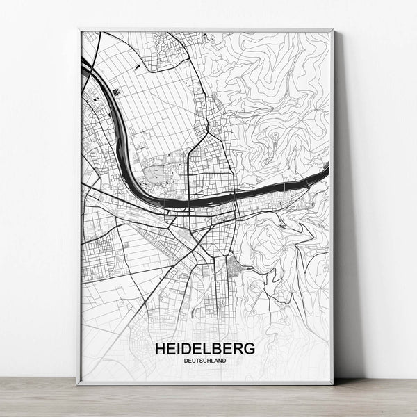 Stadtkarte von Heidelberg - Deine Stadt als Wandbild