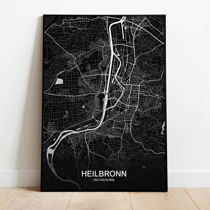 Stadtkarte von Heilbronn - Deine Stadt als Wandbild