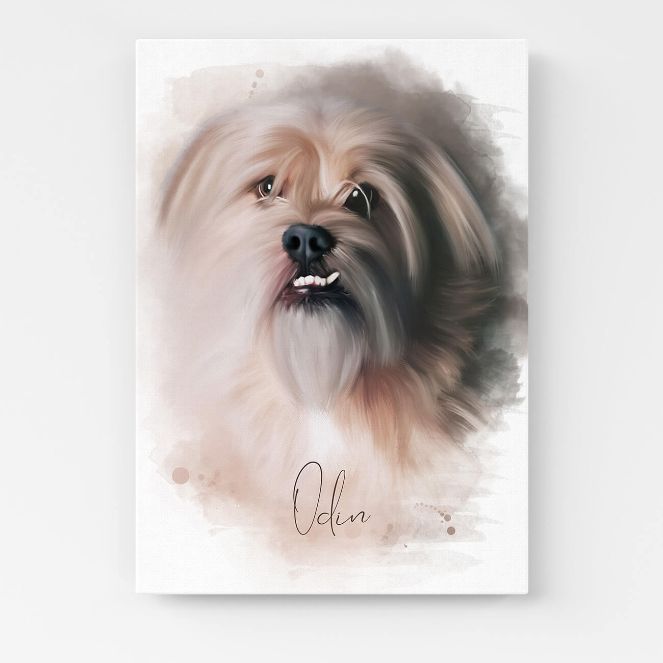 Hundeportrait Leinwand Öl Stil personalisiert