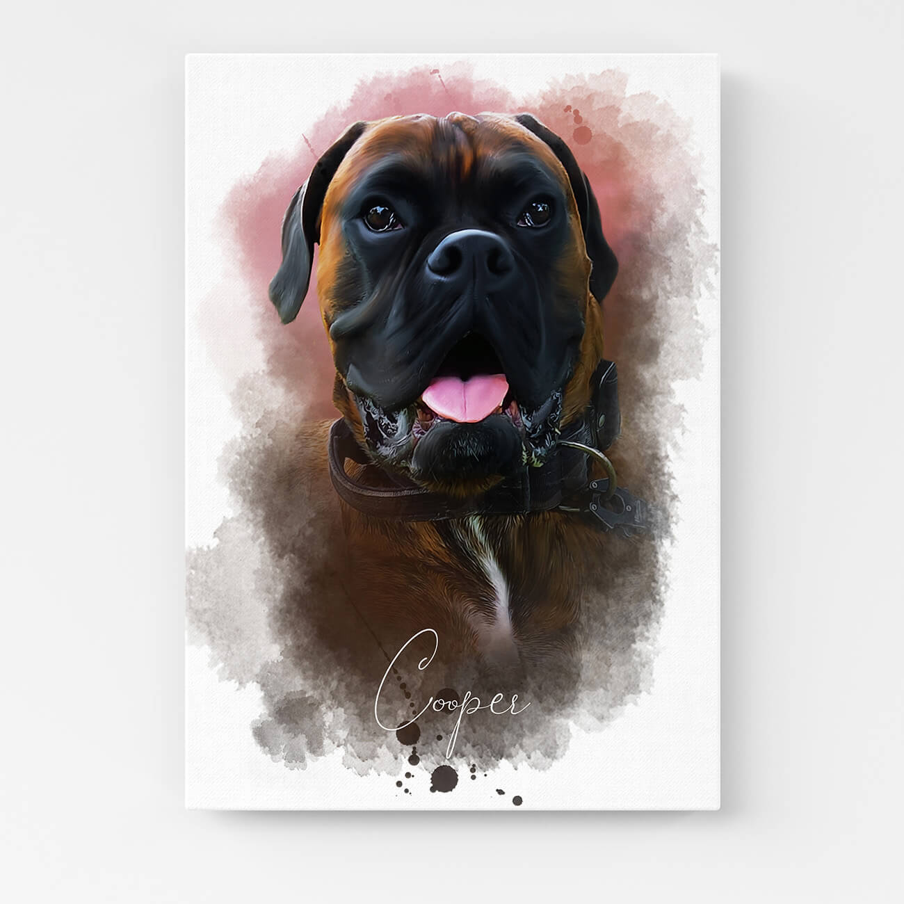 Hundeportrait Leinwand Öl Stil personalisiert