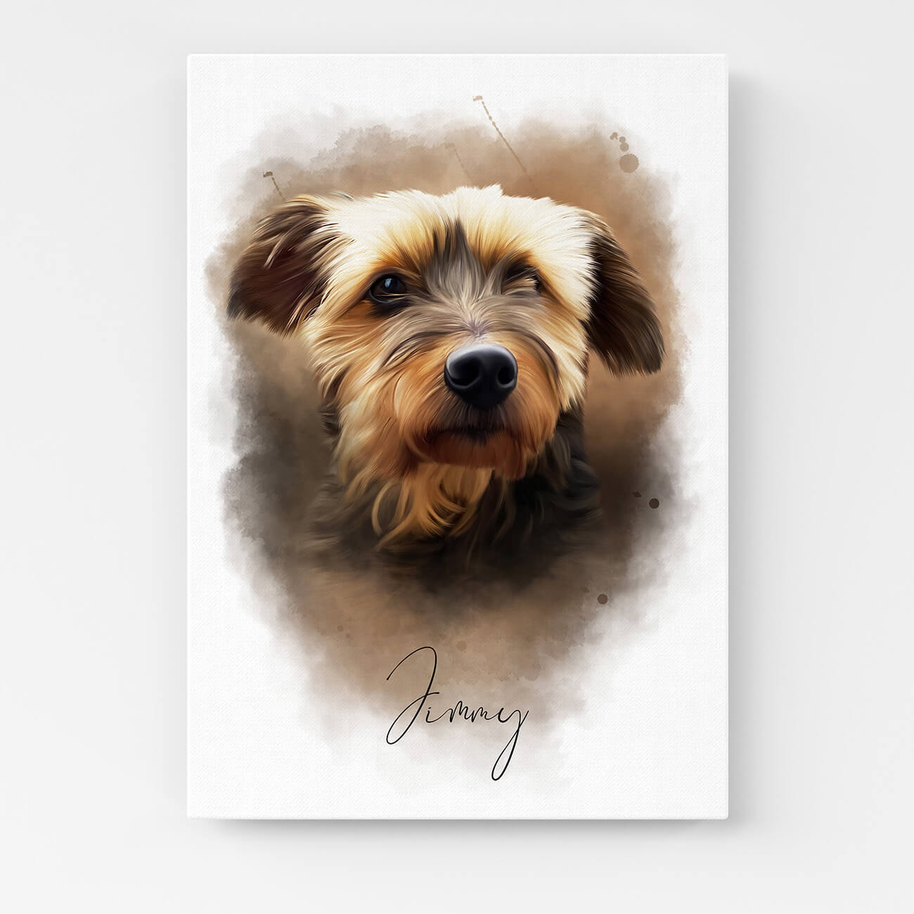 Hundeportrait Leinwand Öl Stil personalisiert
