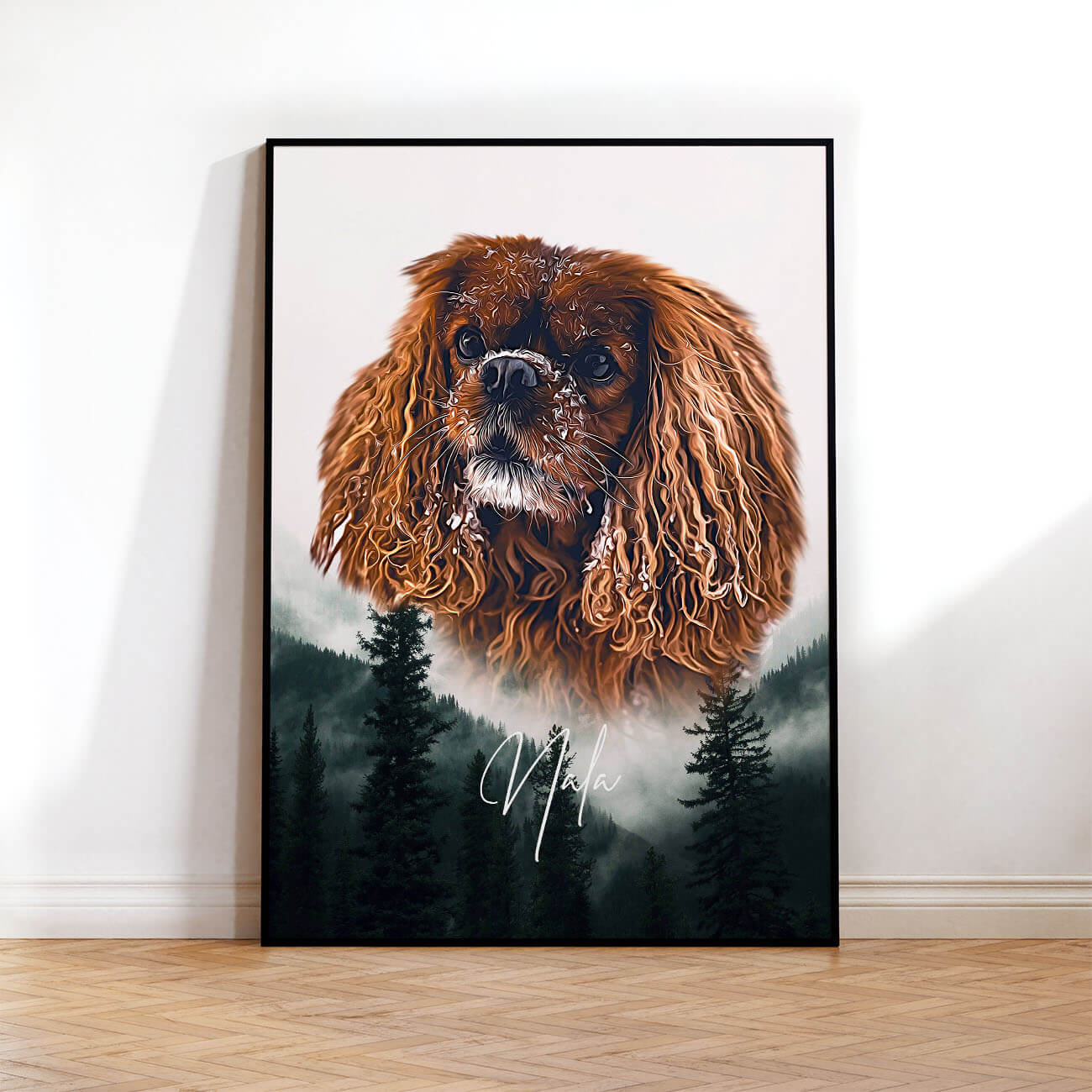 Hundeportrait Natur Stil