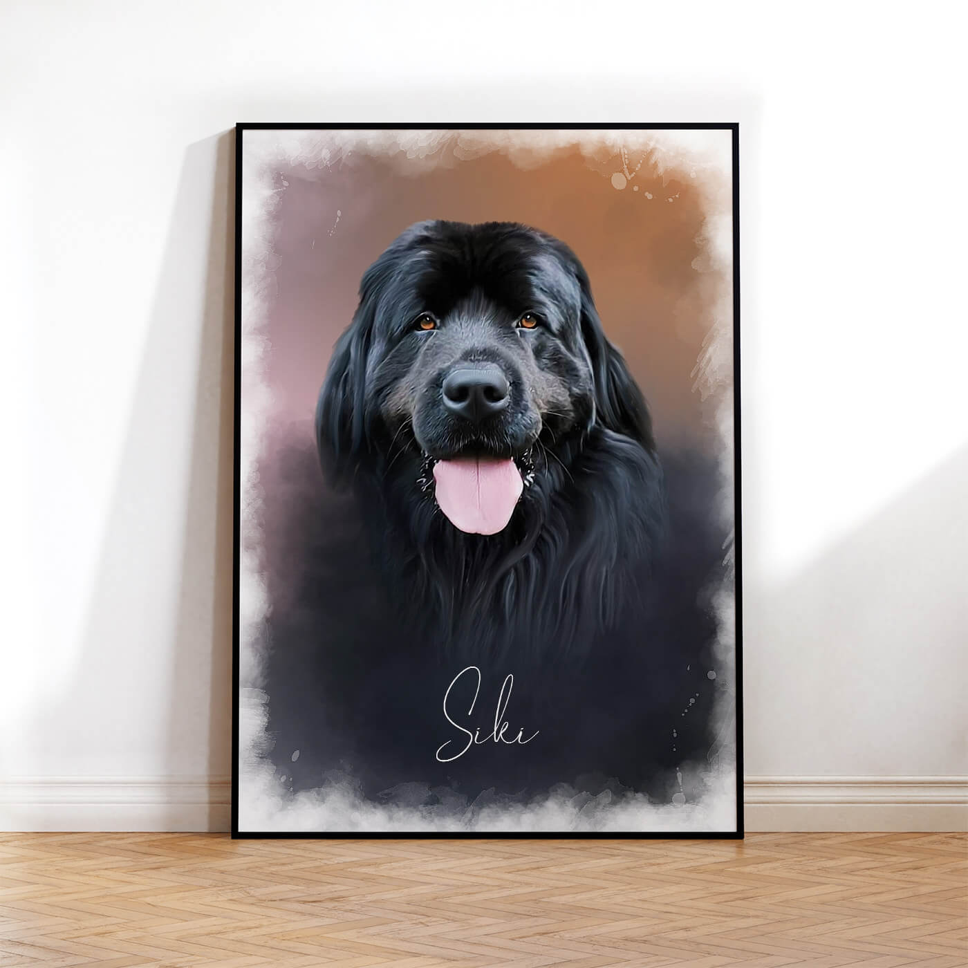Hundeportrait Poster Öl Stil personalisiert