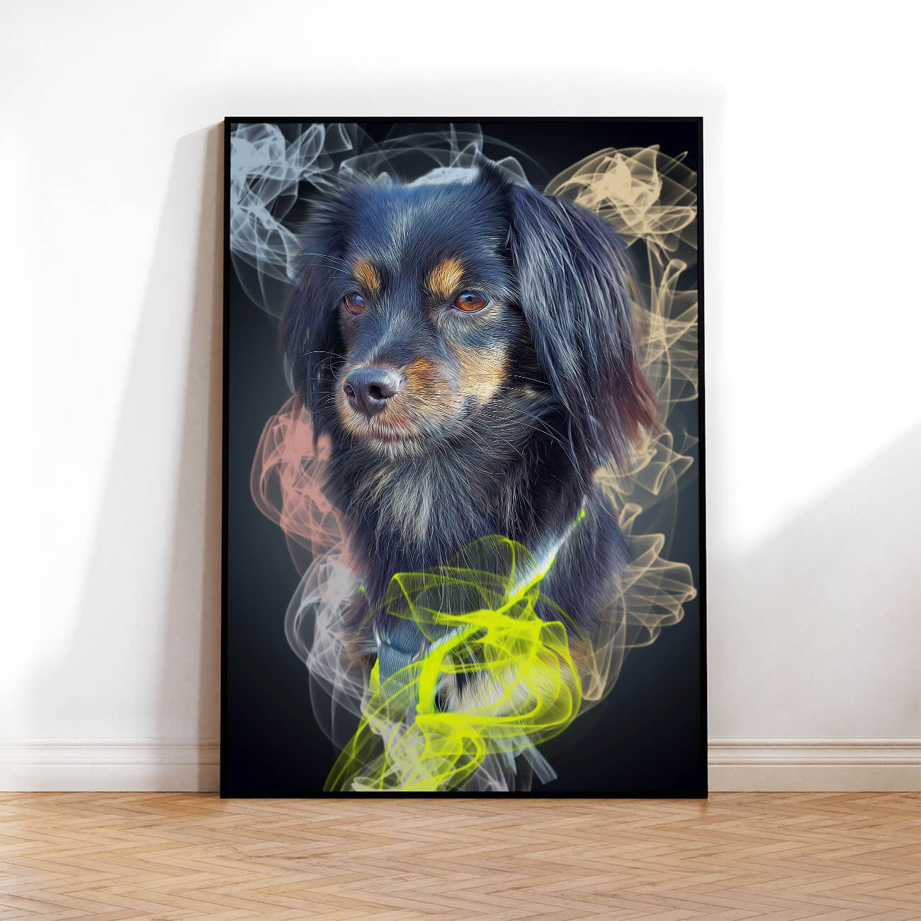 Hundeportrait Poster personalisiert Rauch