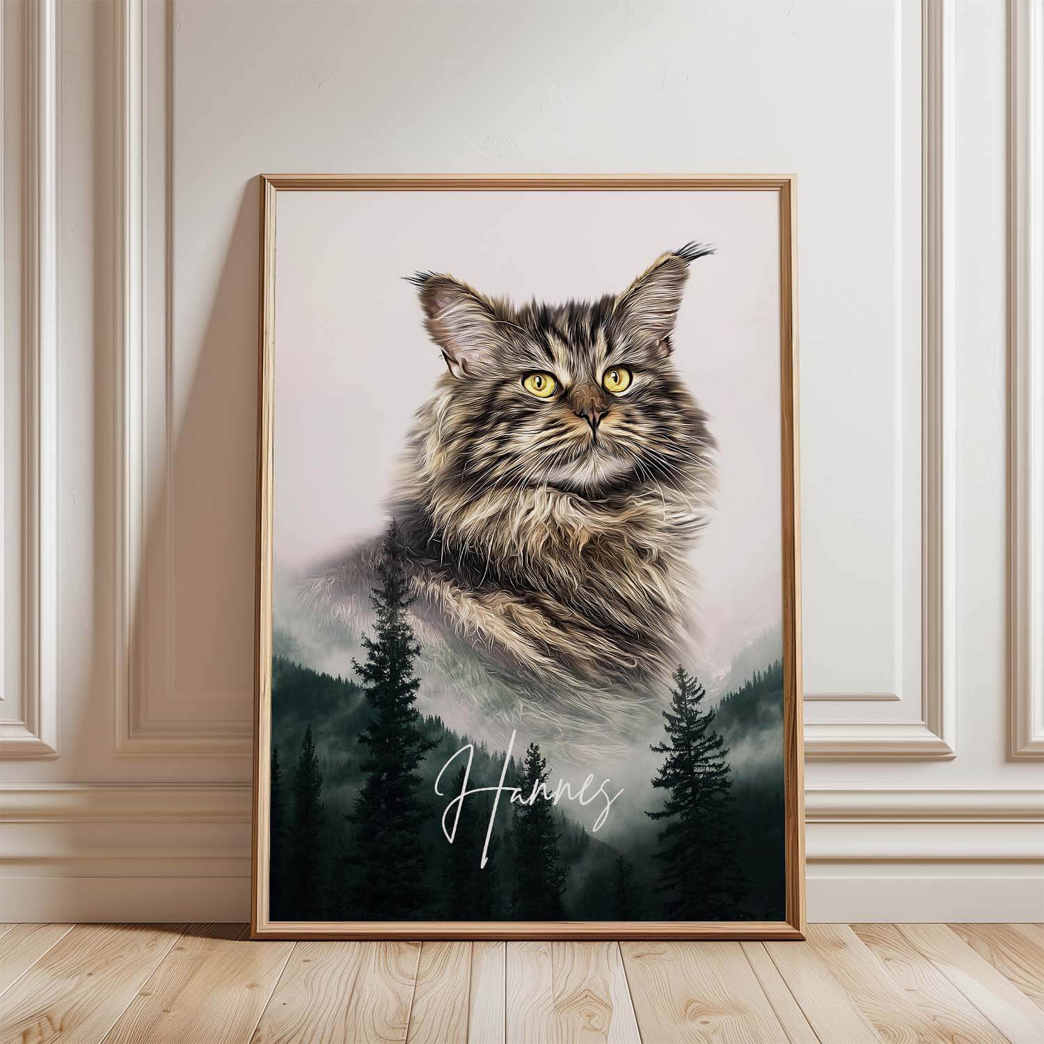 Katzenportrait Natur Stil