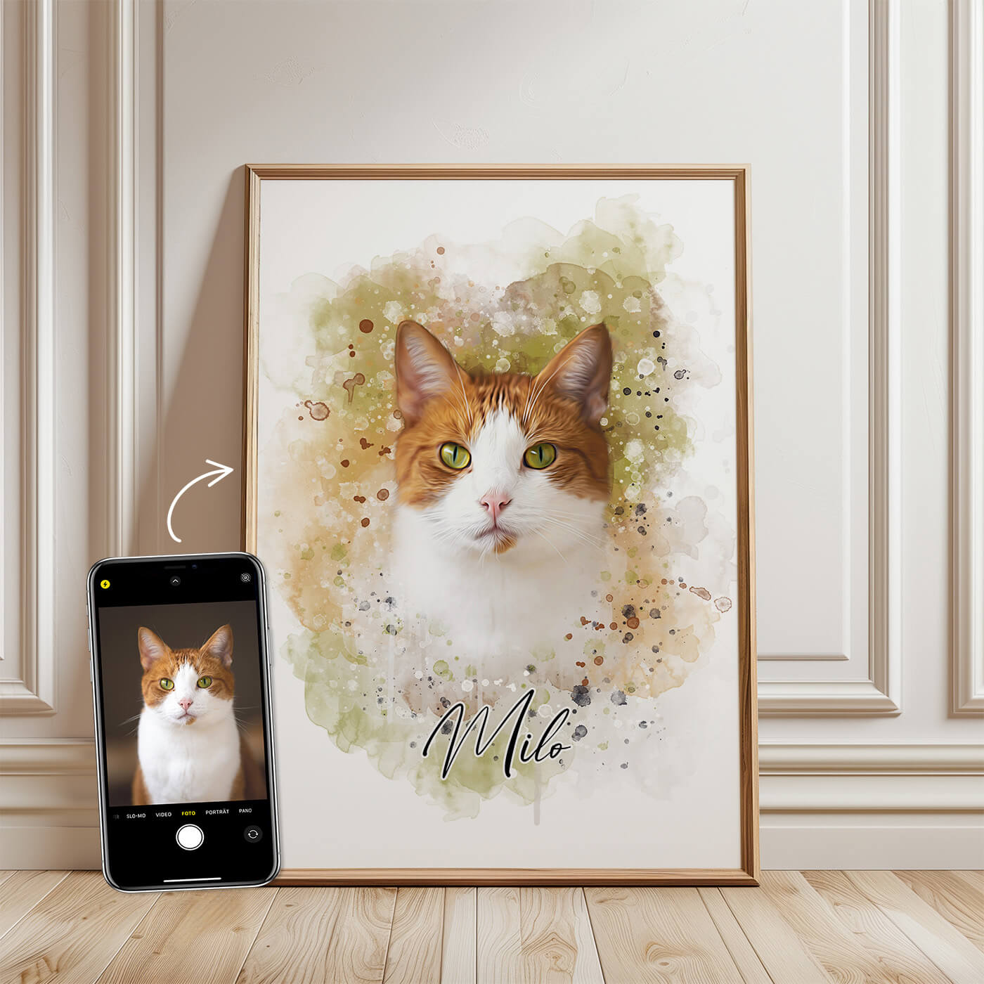 Katzenportrait Personalisiert Poster