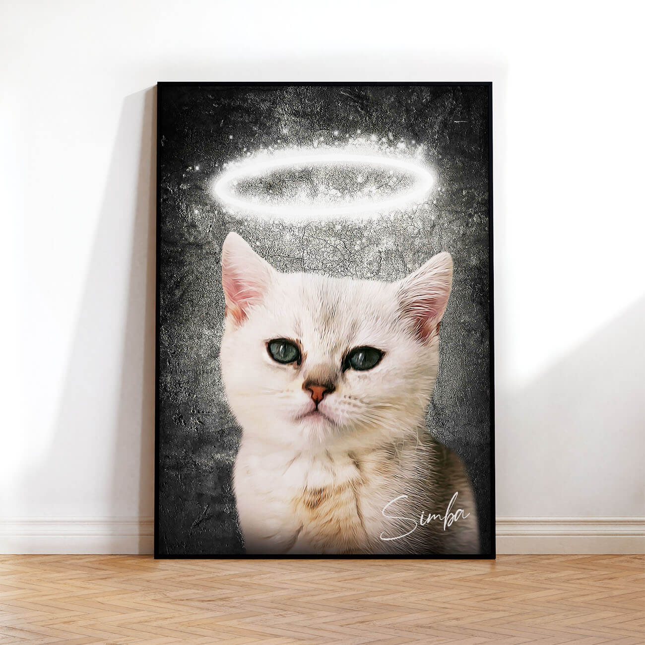 Katzenportrait Heiligenschein Poster
