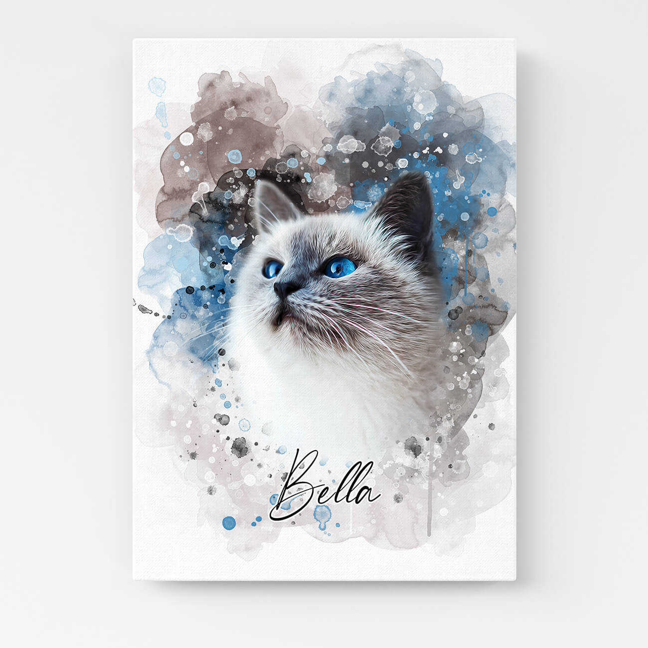 Katzenportrait Wasserfarben Stil