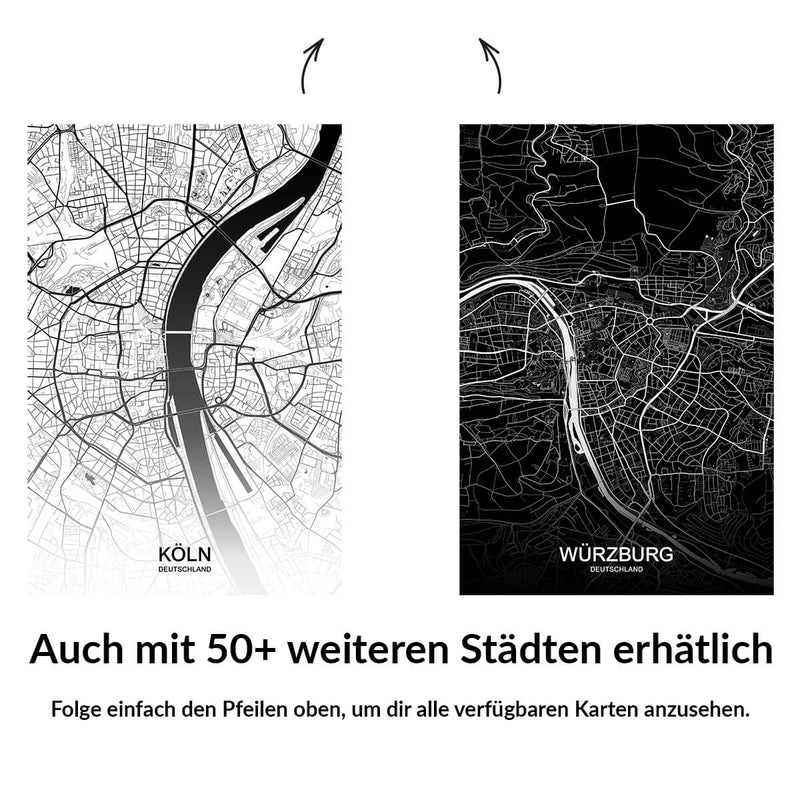 Stadtkarte von Frankfurt - Deine Stadt als Wandbild