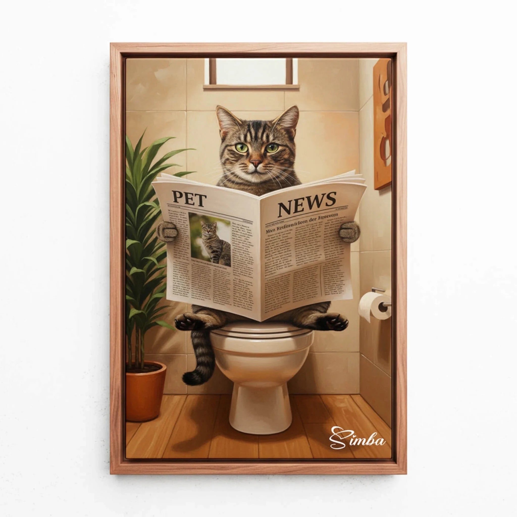 katzenportrait-leinwand-rahmen-walnuss