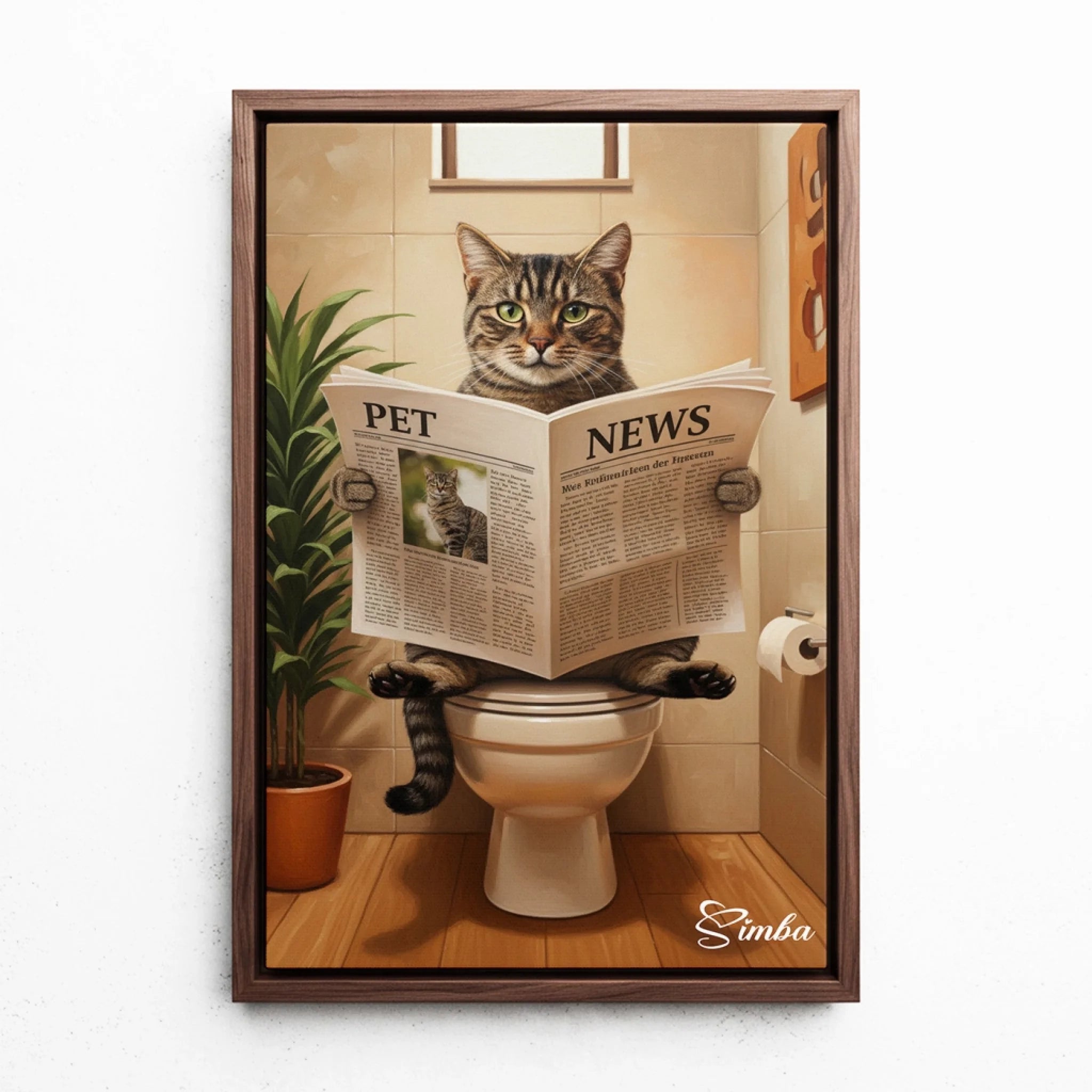 katzenportrait-leinwand-rahmen-walnuss