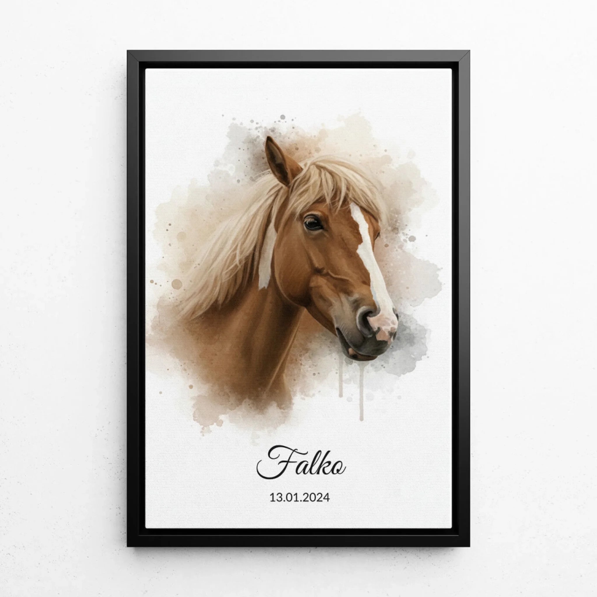 pferdeportrait-leinwand-rahmen-schwarz