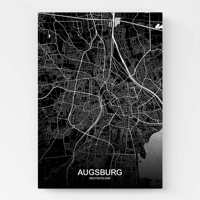 Stadtkarte von Augsburg - Deine Stadt als Wandbild