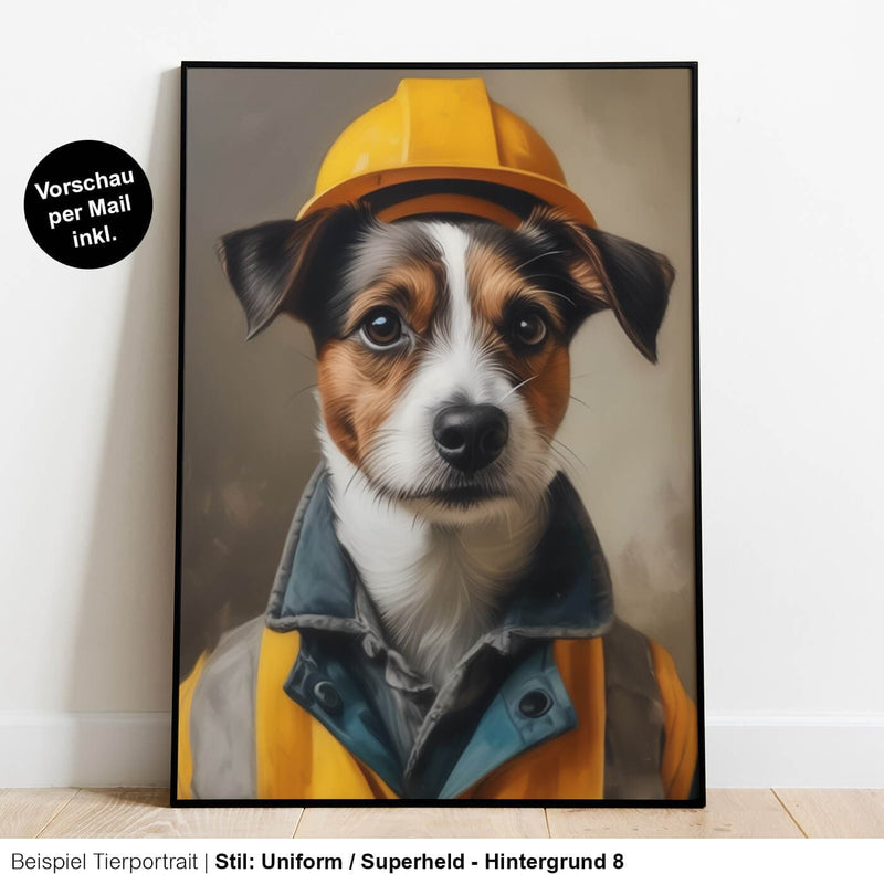 Bauarbeiter Hundeportrait