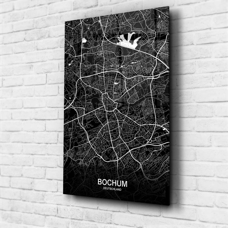 Stadtkarte von Bochum - Deine Stadt als Wandbild