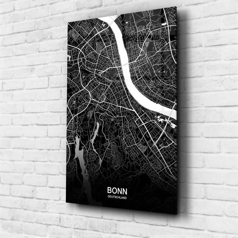 Stadtkarte von Bonn - Deine Stadt als Wandbild