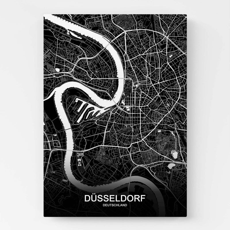 düsseldorf leinwandbild city map
