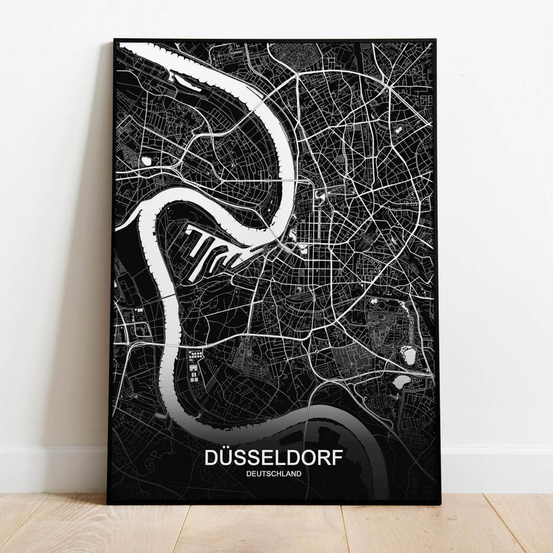 düsseldorf stadtkarte poster