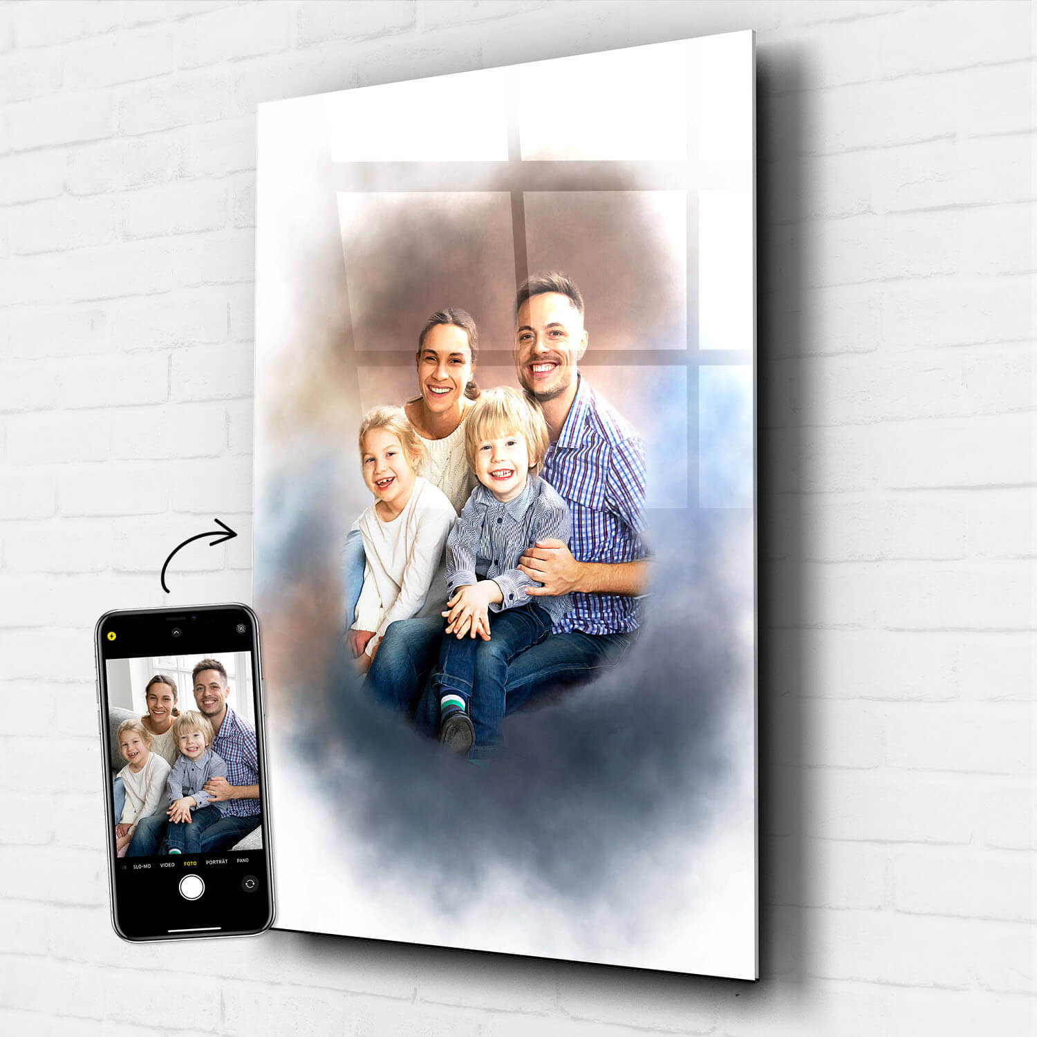 familienbild als geschenk personalisiert acrylglas
