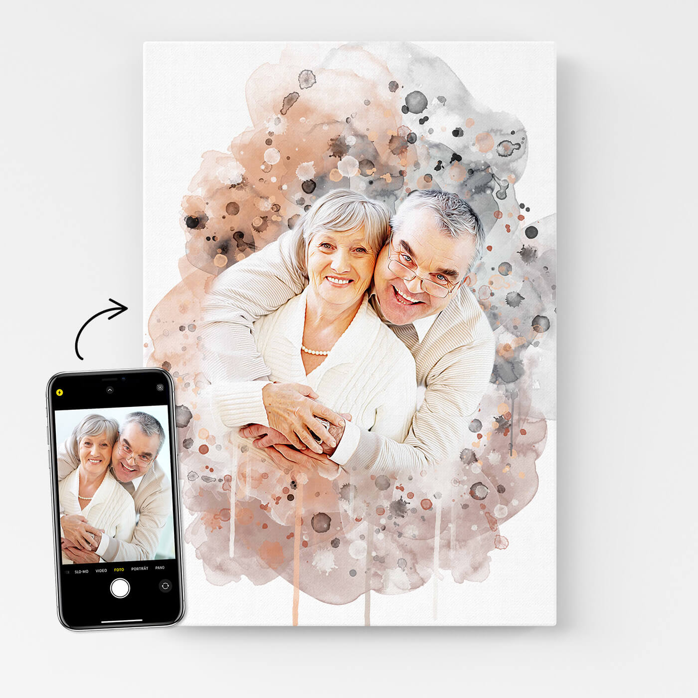 Familienportrait Großeltern Bild nach Fotovorlage
