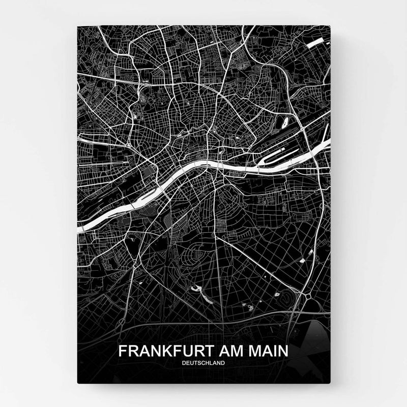 frankfurt leinwandbild city map