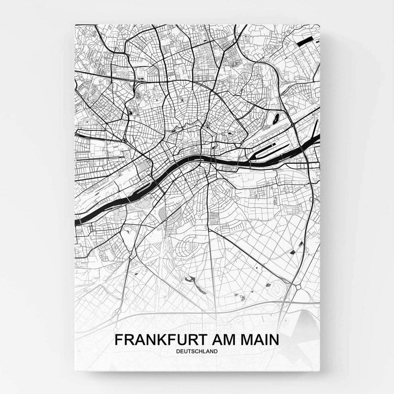 frankfurt leinwandbild stadtkarte