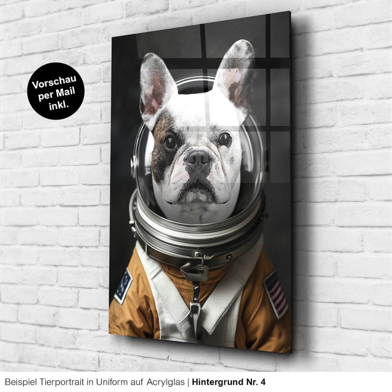 Hundeportrait Acrylglas Astronaut