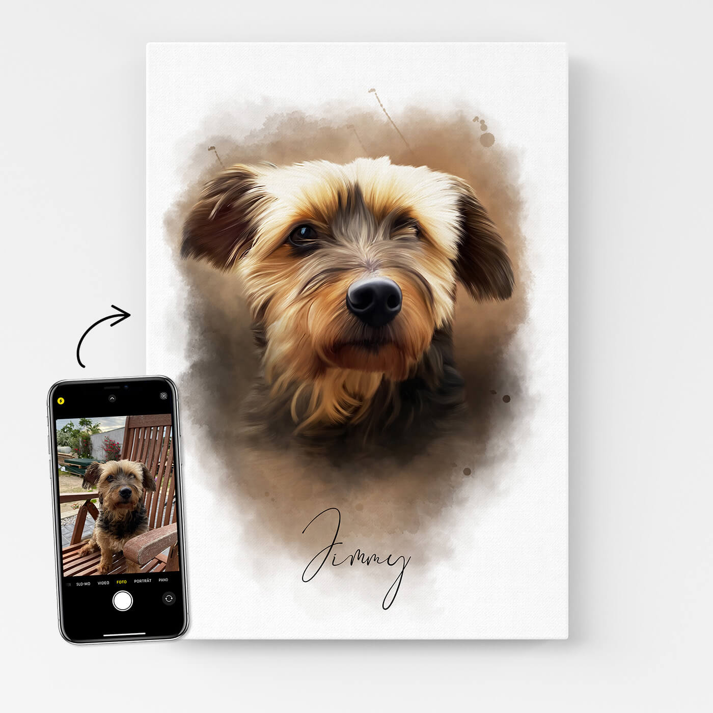 Hundeportrait Leinwand Aquarell