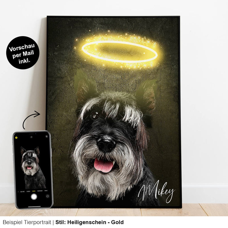 Hundeportrait Poster Heiligenschein