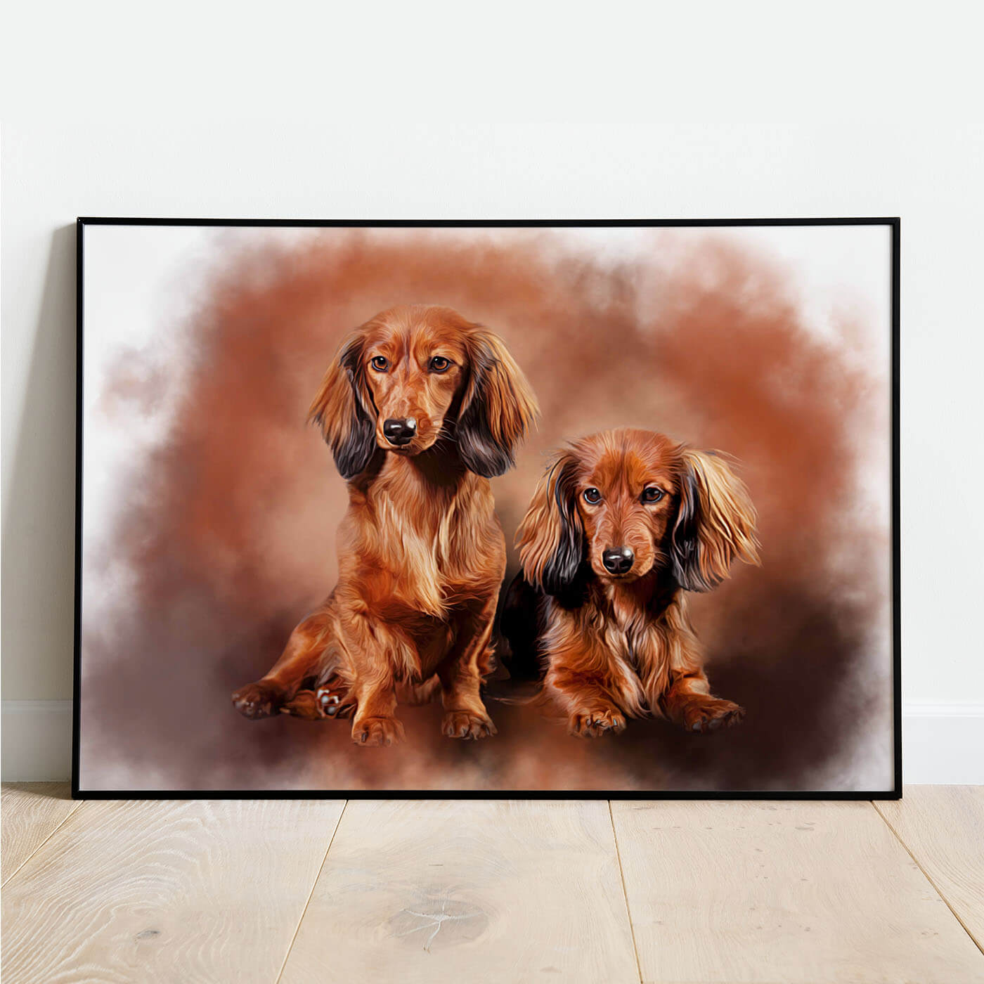 Hundeportrait Poster Querformat Aquarell