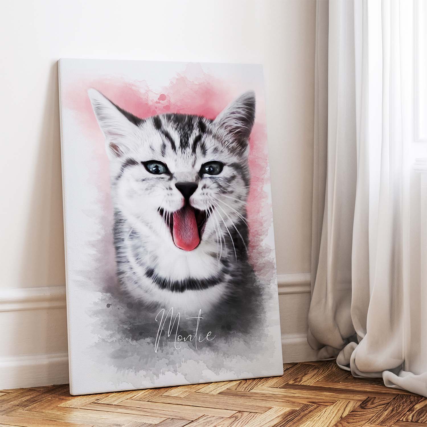 Katzenportrait Leinwandbild personalisiert