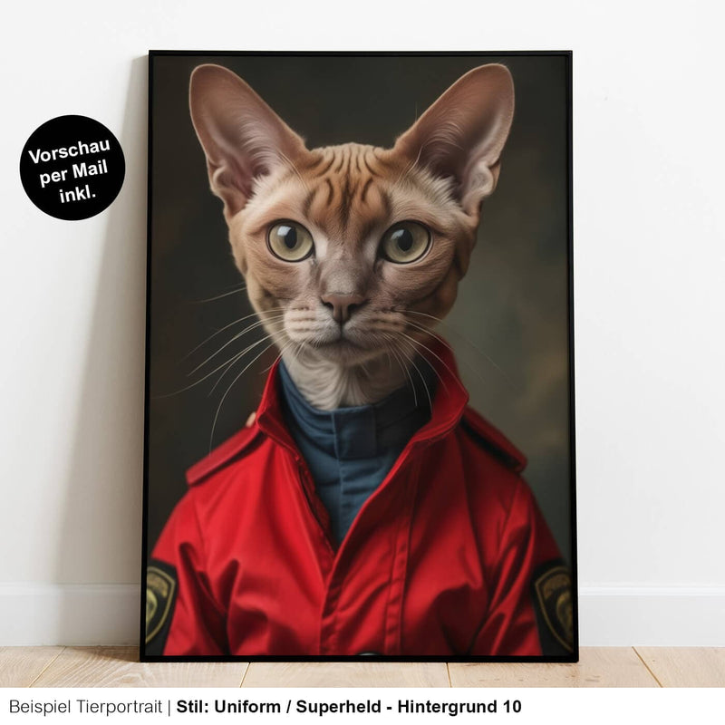 Katzenportrait Uniform Rettungsdienst