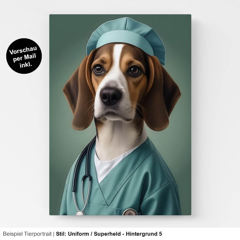Krankenschwester Hundeportrait