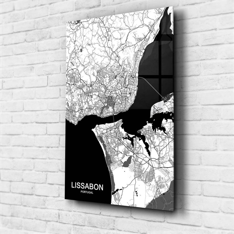 Stadtkarte von Lissabon - Deine Stadt als Wandbild