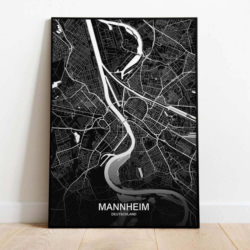 mannheim stadtkarte poster