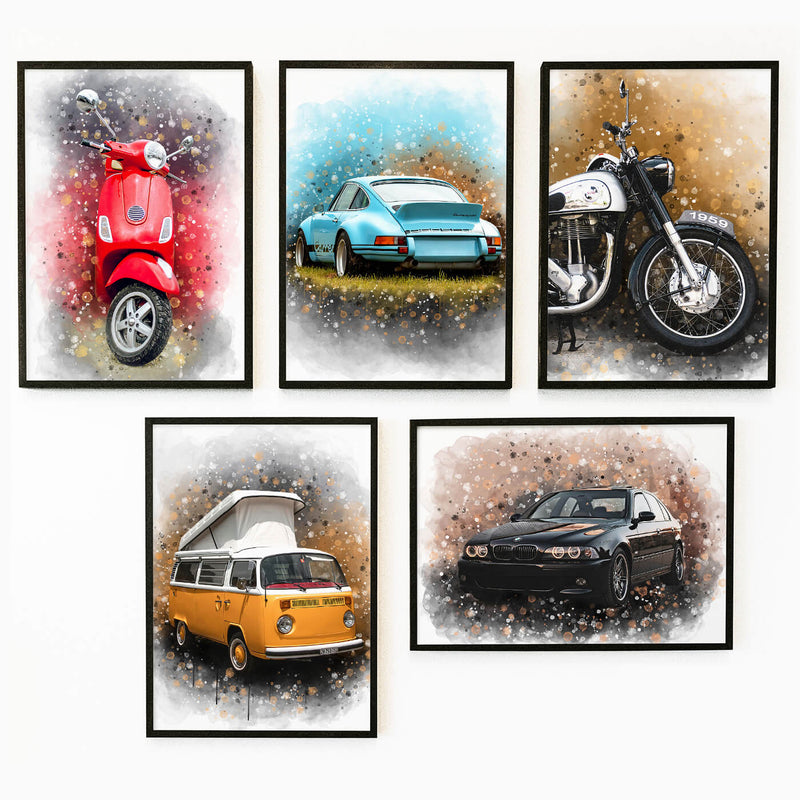 Votre propre voiture, moto, tracteur, etc. comme portrait/image murale