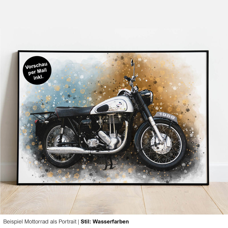 Votre propre voiture, moto, tracteur, etc. comme portrait/image murale