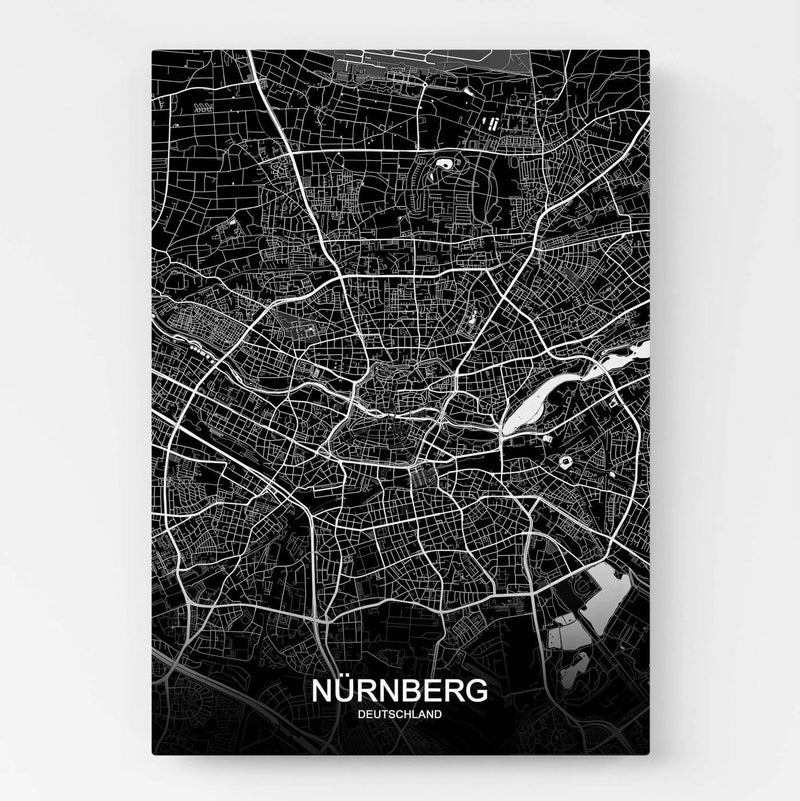 nürnberg leinwandbild city map