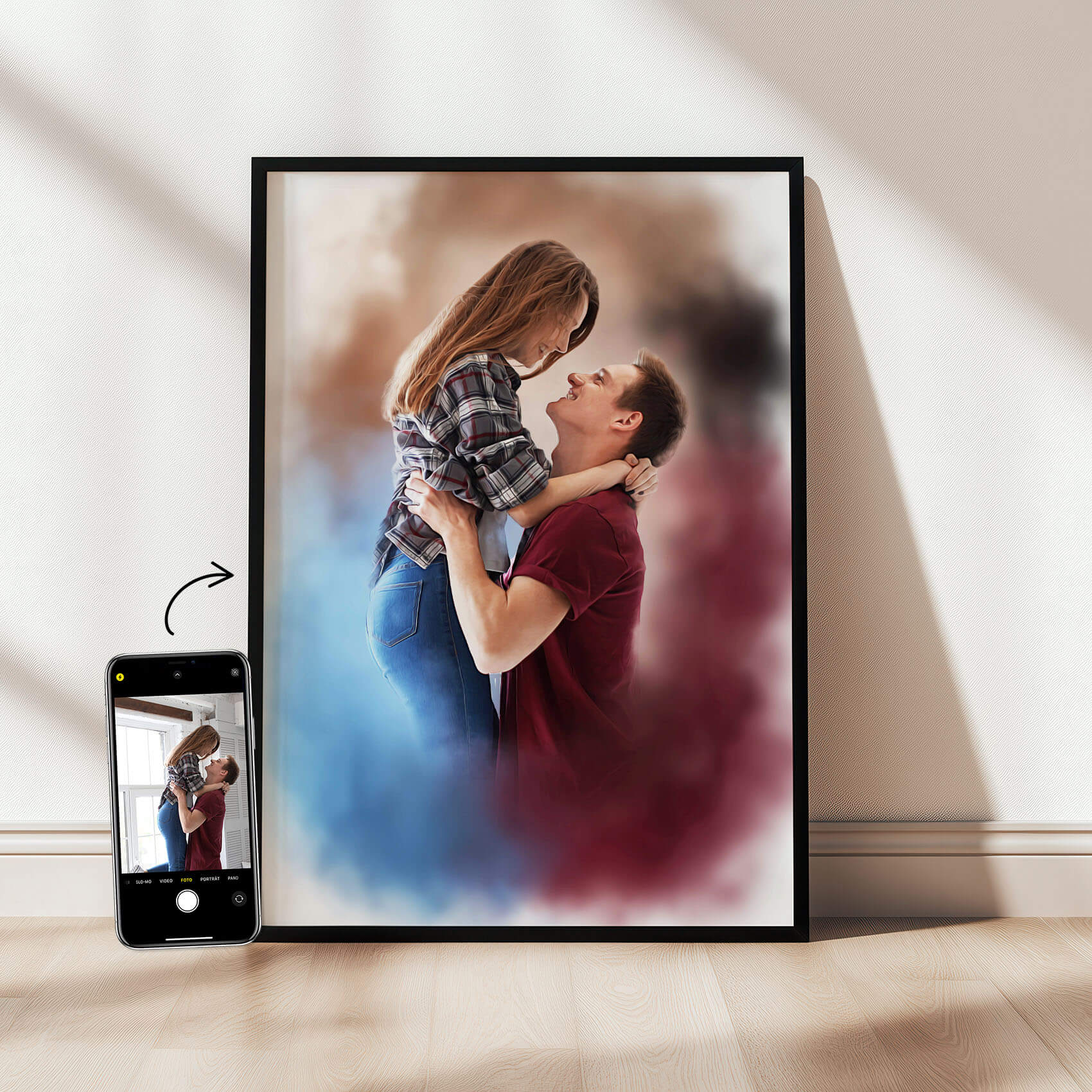 paar portrait nach fotovorlage personalisiert