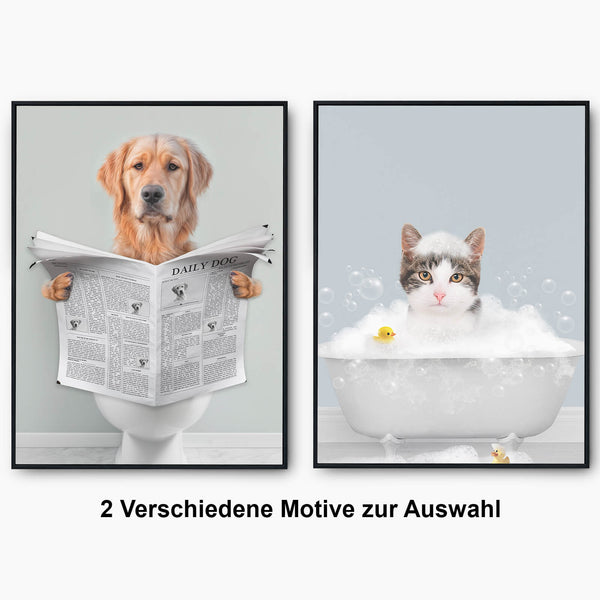 Lustiges Tierportrait für dein Badezimmer (2 Motive)