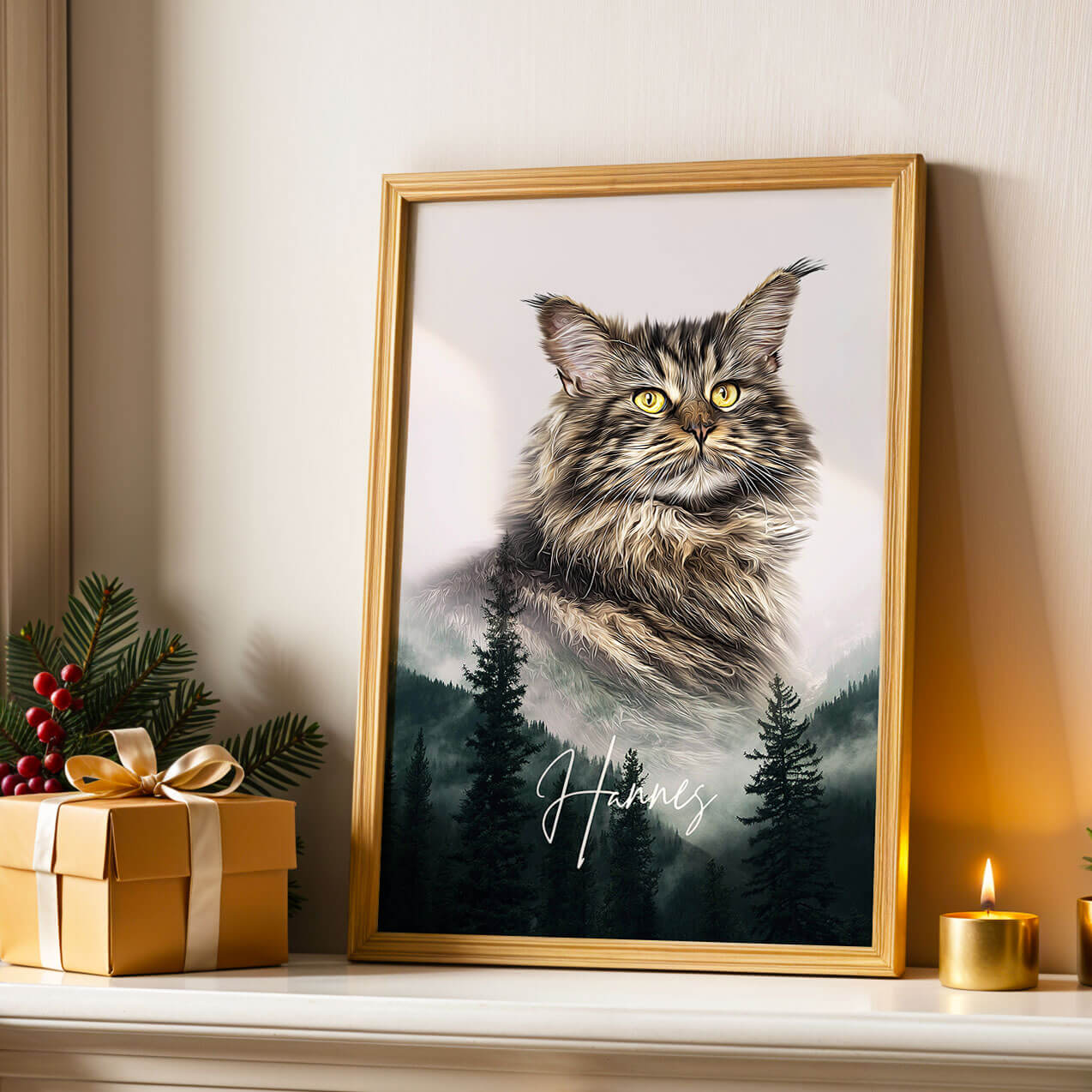 Tierportrait Natur Stil personalisiert