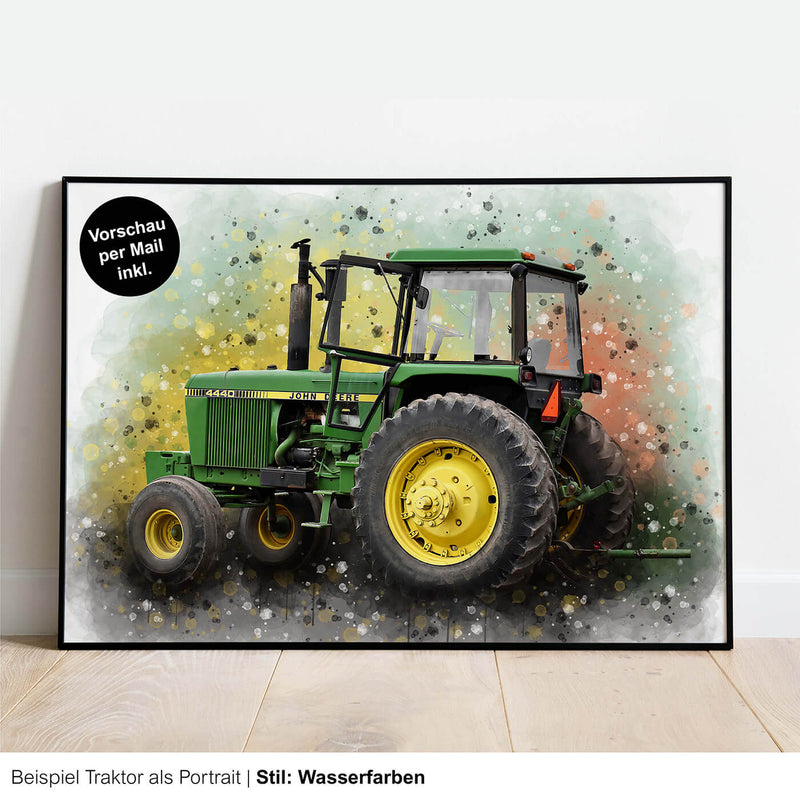 Votre propre voiture, moto, tracteur, etc. comme portrait/image murale