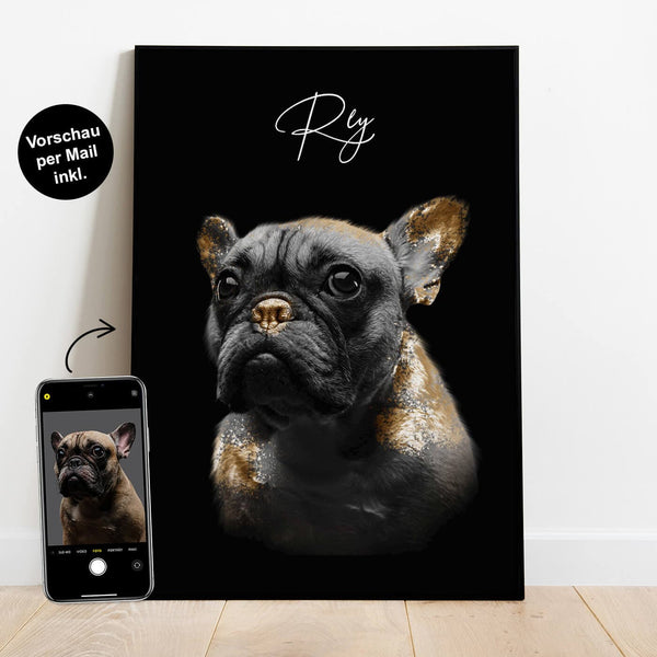 Hundeportrait Poster personalisiert