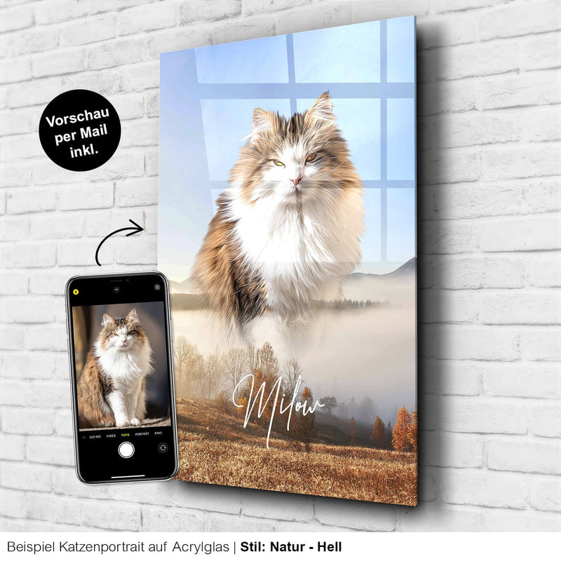 Katzenportrait auf Acrylglas