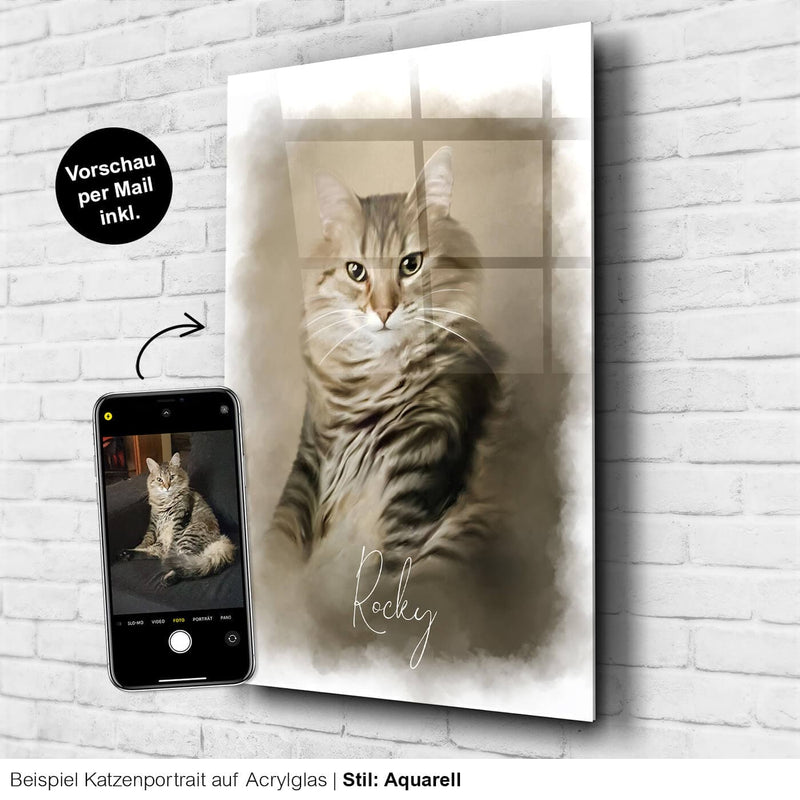 Katzenportrait auf Acrylglas