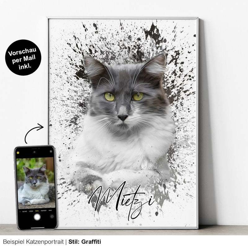 Katzenportrait personalisiert Poster